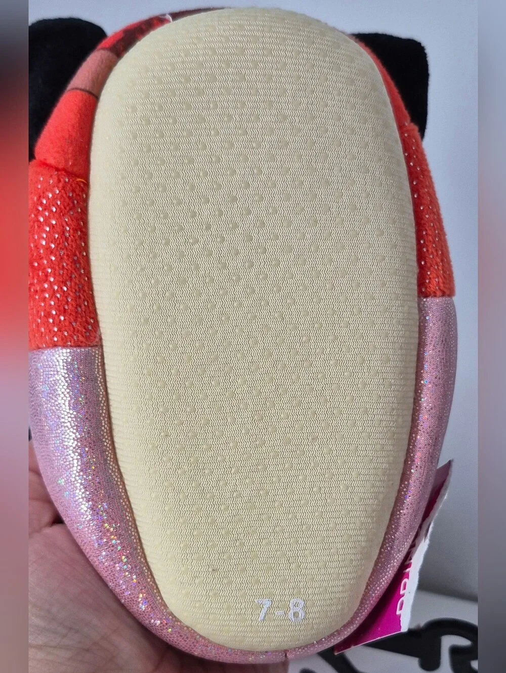 Disney Princess Moana Kids Girls Slippers Shimmer Pink Red 7 - 8